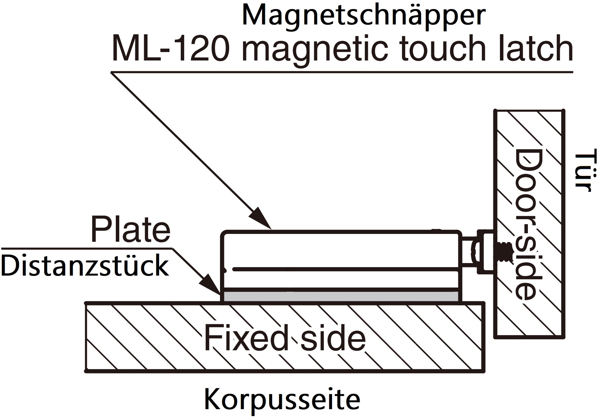 4 stykker afstandsplade af polyacetal, overflade: brun, 70 mm (2-3/4"), ML-120-DP4-BR. Kompensationsplade til magnetiske snaplåse ML-120BR, ML-120W og ML-120BL fra Sugatsune, fra Sugatsune / LAMP® (Japan) - Billede 3