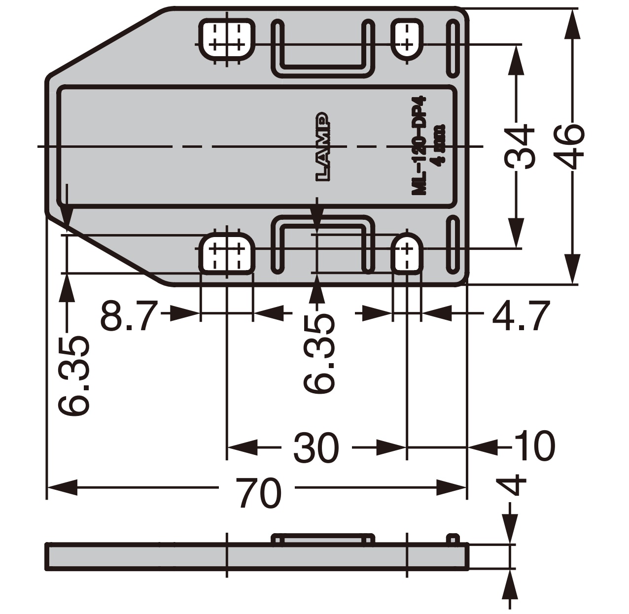 4 stykker afstandsplade af polyacetal, overflade: brun, 70 mm (2-3/4"), ML-120-DP4-BR. Kompensationsplade til magnetiske snaplåse ML-120BR, ML-120W og ML-120BL fra Sugatsune, fra Sugatsune / LAMP® (Japan) - Billede 2