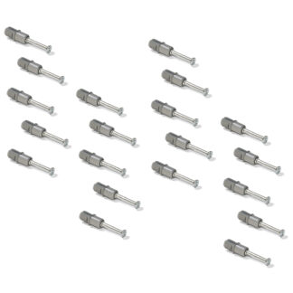 20 stk. ekspansionsbolte, lavet af stål og plast, overflade: galvaniseret, 21,6 mm (27/32"), 5912805. Udvideligt forbindelsesanker til excentriske stik, hylder, skabsdele og meget mere, af EMUCA