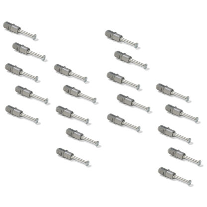20 stk. ekspansionsbolte, lavet af stål og plast, overflade: galvaniseret, 31,6 mm (1-1/4"), 5912905. Smørbart forbindelsesanker til excentriske stik, hylder, skabsdele og meget mere, af EMUCA
