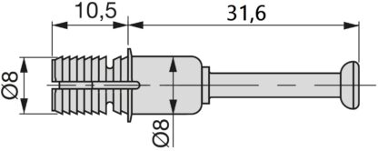 20 stk. ekspansionsbolte, lavet af stål og plast, overflade: galvaniseret, 31,6 mm (1-1/4"), 5912905. Smørbart forbindelsesanker til excentriske stik, hylder, skabsdele og meget mere, af EMUCA - Image 2