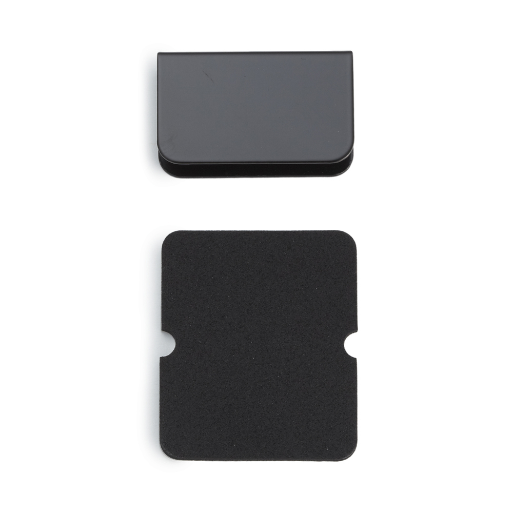 Bordplade til glastykkelse 5 mm (13/64") K-110B, 35 mm (1-3/8") fra Sugatsune, sort. Produkt billede