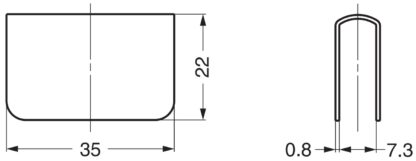Modplade til glastykkelse 6 mm (15/64"), lavet af stål, overflade: sort, 35 mm (1-3/8"), K-110B og K-110-P6. Modstykke til glasskabsdør, magnetisk fluesnapper og meget mere, af Sugatsune / LAMP® (Japan) - Billede 2