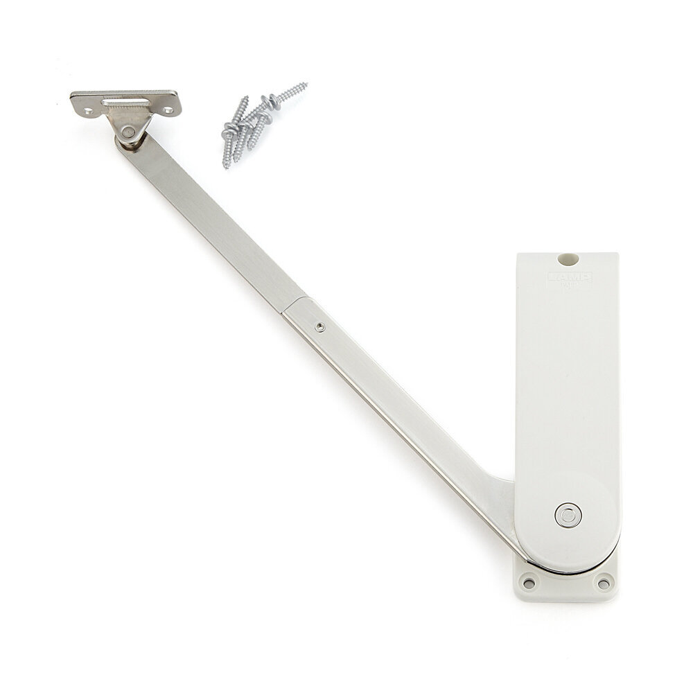 højkvalitets klappeholder, HDS-30KL-WT, fra Sugatsune, hvid, version: venstre. Produktbillede