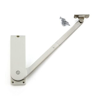 Højkvalitets klappeholder, overflade: hvid, version: højre, HDS-30MR-WT. Robust klappestøtte til folde-ups, køkkenmøbler og meget mere, af Sugatsune / LAMP® (Japan)