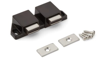 Kompakt magnetisk snapklap, inkl. bordplade, overflade: brun, 25 mm (63/64"), udførelse: med 2 stempler, ML-30WBR. Dobbelt døråbner til møbellåger, skabslåger og meget mere, af Sugatsune / LAMP® (Japan) - Billede 3