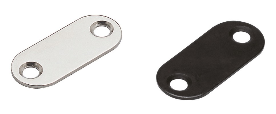 8 stk. lang oval magnetisk modplade med 2 forsænkede huller, overflade: sort, 35 mm (1-3/8"), MC-YN001U-BL. Magnetisk modstykke til magnetiske låse, magnetisk lås, skabsdør og meget mere, af Sugatsune / LAMP® (Japan) - Billede 3