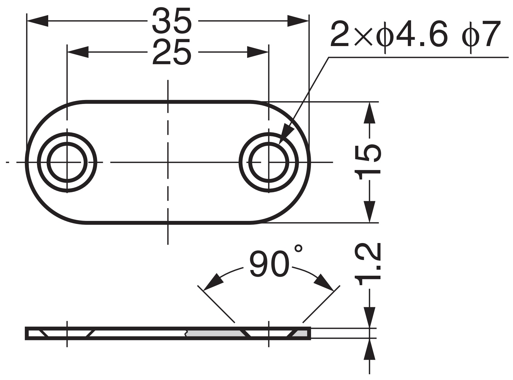 8 stk. lang oval magnetisk modplade med 2 forsænkede huller, overflade: sort, 35 mm (1-3/8"), MC-YN001U-BL. Magnetisk modstykke til magnetiske låse, magnetisk lås, skabsdør og meget mere, af Sugatsune / LAMP® (Japan) - Billede 2