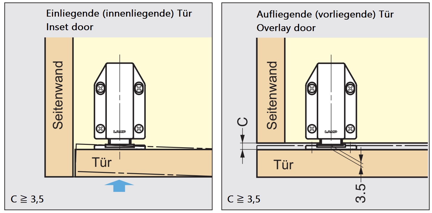 2 stk. magnetiske snaplåse, inkl. bordplade, overflade: brun, 38 mm (1-1/2"), udførelse: med langt stempel, ML-120BR. Push-to-open døråbner til møbellåger, skabslåger og meget mere, af Sugatsune / LAMP® (Japan) - Billede 3