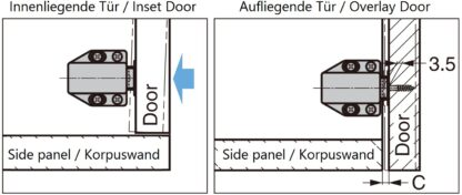 2 stk. magnetiske snaplåse af høj kvalitet, inkl. bordplade, overflade: hvid, 38 mm (1-1/2"), ML-80W. Push-to-open døråbner til møbellåger, skabslåger og meget mere, af Sugatsune / LAMP® (Japan) - Billede 3