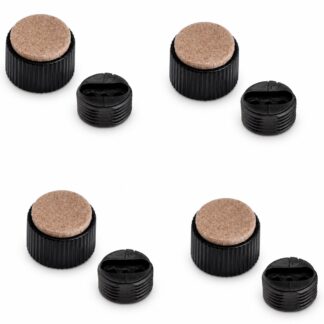 4 stykker robust møbeljustering, B573-25-BK, diameter: ⌀25 mm, fra Kojima, bæreevne: 600 kg (1323 lbs), sort, version: med filtstøtte. Produkt billede