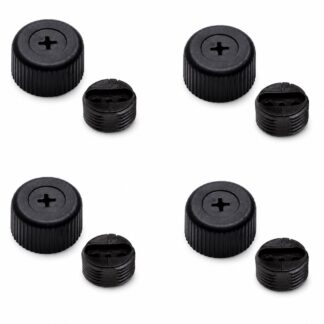 4 stykker robust møbeljusterer, B572-25-BK, diameter: ⌀25 mm, fra Kojima, bæreevne: 600 kg (1323 lbs), sort, version: med Phillips-stikkontakt til skruetrækker. Produkt billede