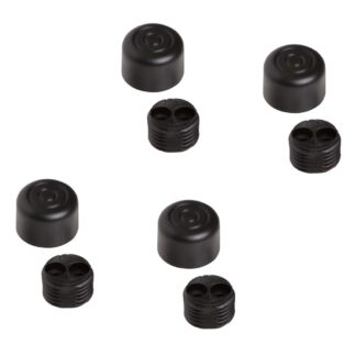 4 stykker robust møbeljustering, B571-19-BK, diameter: ⌀19 mm, fra Kojima, lastekapacitet: 400 kg (882 lbs), sort, version: standard. Produkt billede