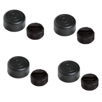 4 stykker robust møbeljustering, B571-25-BK, diameter: ⌀25 mm, fra Kojima, lasteevne: 600 kg (1323 lbs), sort, version: standard. Produkt billede