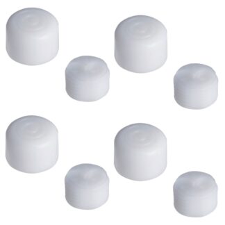 4 solide møbler, lastekapacitet: 400 kg (882 lbs), overflade: hvid, ⌀19 mm (3/4"), version: standard, B571-19-WH. Justerbar fod til bordben, møbelben, skabsfødder og meget mere, af Kojima (Japan)