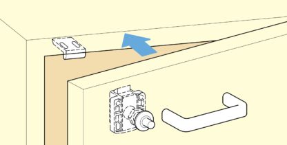 Trykknaplukning til tykke møbeldøre fra 22 til 25 mm, overflade: elfenben, SL-B251-I. Push-Latch til RV-konvertering, Yachtinteriør, Caravan Møbler og meget mere, af Sugatsune / LAMP® (Japan) - Billede 5
