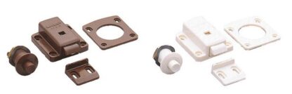 Trykknaplukning til tykke møbeldøre fra 22 til 25 mm, overflade: elfenben, SL-B251-I. Push-Latch til RV-konvertering, Yachtinteriør, Caravan Møbler og meget mere, af Sugatsune / LAMP® (Japan) - Billede 4