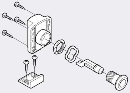 Trykknaplukning til tykke møbeldøre fra 22 til 25 mm, overflade: elfenben, SL-B251-I. Push-Latch til RV-konvertering, Yachtinteriør, Caravan Møbler og meget mere, af Sugatsune / LAMP® (Japan) - Billede 3