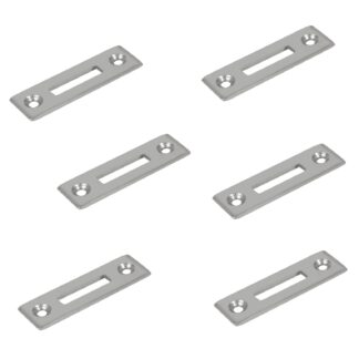 6 stykker robust skrue-på-slagplade, lavet af stål, overflade: nikkelbelagt, 50 mm (1-31/32"), 14.01.510-1.