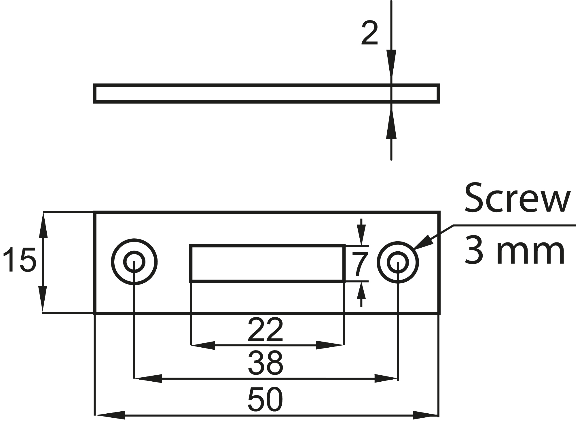 6 stykker robust skrue-på-slagplade, lavet af stål, overflade: nikkelbelagt, 50 mm (1-31/32"), 14.01.510-1. - Billede 2