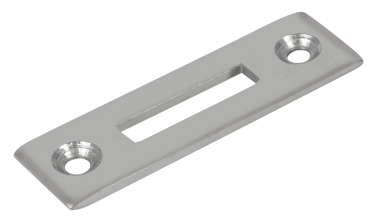 6 stykker robust skrue-på-slagplade, lavet af stål, overflade: nikkelbelagt, 50 mm (1-31/32"), 14.01.510-1. - Billede 3