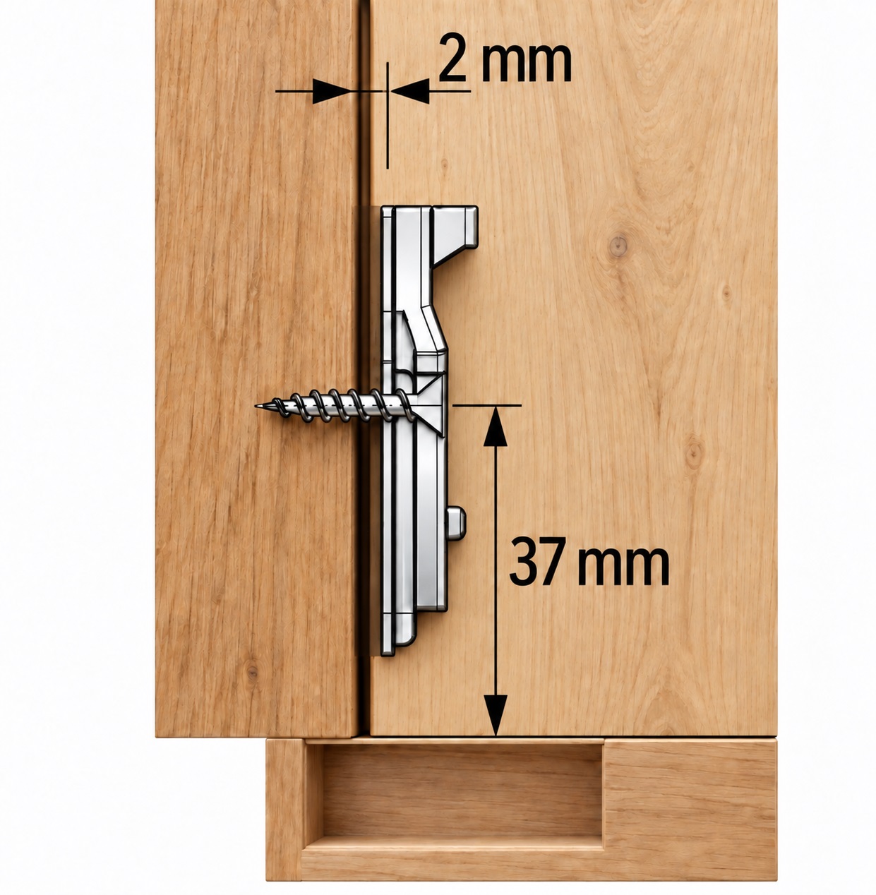 Rustfrit stål pot-hængsel, blød-lukket, støtte: semi-tilstedeværende, lavet af rustfrit stål, design: monteringsplade med 2 mm afstand, 9289592. korrosionsbestandigt rustfrit stålmøbelhængsel til udendørsmøbler og meget mere, af Hettich - Billede 3