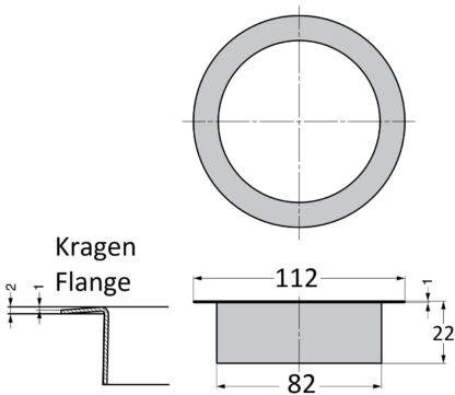Rund affaldsudkast af høj kvalitet, lavet af rustfrit stål, overflade: blank poleret, 112 mm (4-13/32"), version: flad, AN-LH008-MR. Affaldsbortskaffelse i rustfrit stål, til systemcatering, butiksindretning, catering og meget mere, af Sugatsune / LAMP® (Japan) - Billede 2