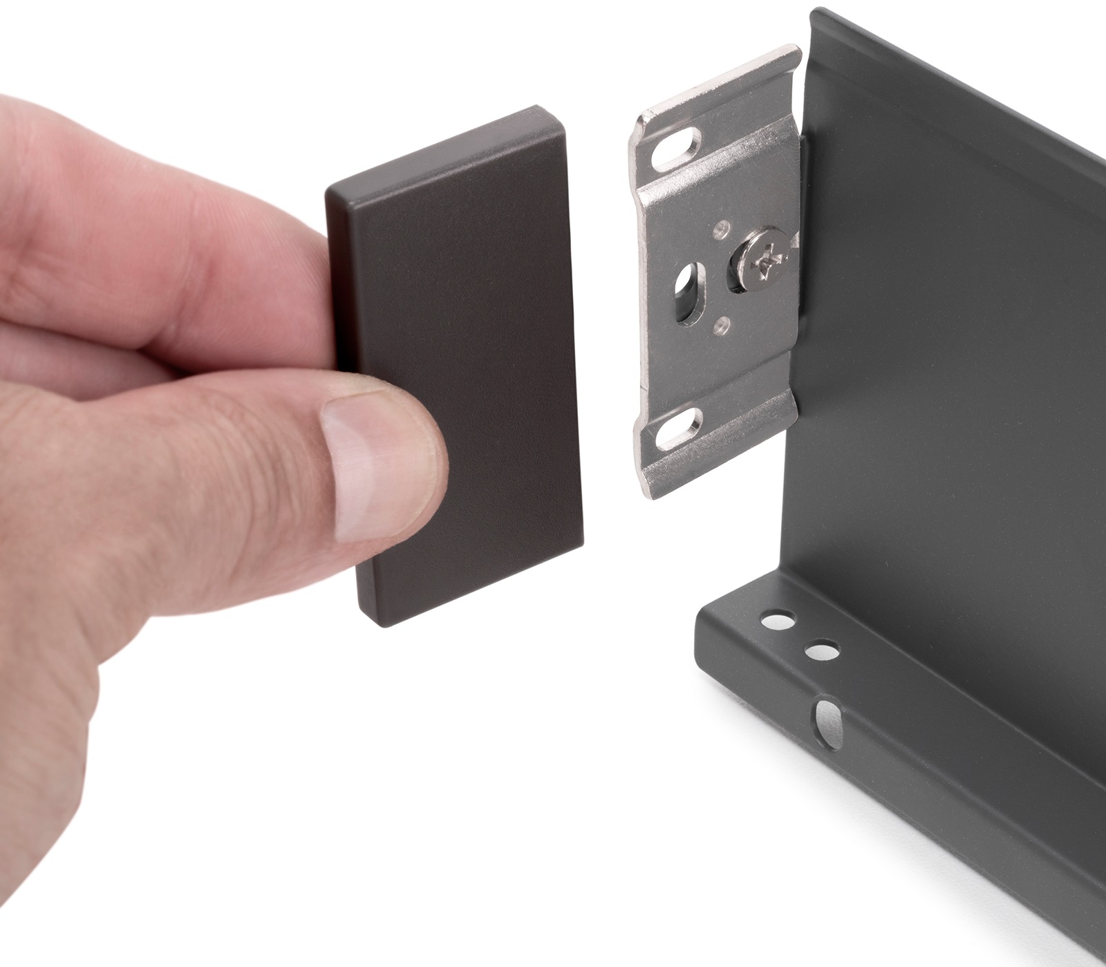 Skuffesæt, med ekstra tynde rammer, højde: 88 mm (3-15/32"), overflade: antracitgrå, 490 mm (19-19/64"), version: delvis udtrækkelig med skubbe-til-å-åbne, 3275435 skuffesæt til køkkenmøbler og meget mere, fra EMUCA - Billede 7