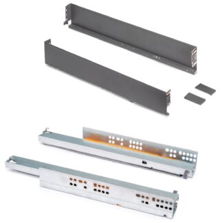 Skuffesæt, med ekstra tynde rammer, højde: 88 mm (3-15/32"), overflade: antracitgrå, 490 mm (19-19/64"), version: fuld udvidelse med blød lukning, 3275435. skuffesæt til køkkenmøbler og meget mere, fra EMUCA