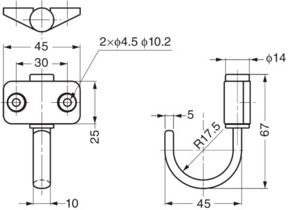 Drejekrog af høj kvalitet fremstillet af SUS304 rustfrit stål, 67 mm (2,7"), JF-T45. V2A drejekroge til skibsbygning, RV, udendørs, fugtigt miljø og meget mere, af Sugatsune / LAMP® (Japan) - Billede 2
