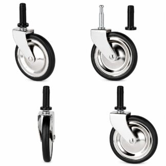 4 stykker klassisk te-trolley castor, 08.01.110-1, diameter: ⌀75 mm, fra SISO, lastekapacitet: 60 kg (133 lbs), nikkelbelagt. Produktbillede