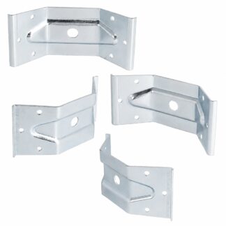 4 stykker robust bordvinkelbeslag, 126 mm (4-61/64"), version: 1 hul til central montering, 11.07.040-1.