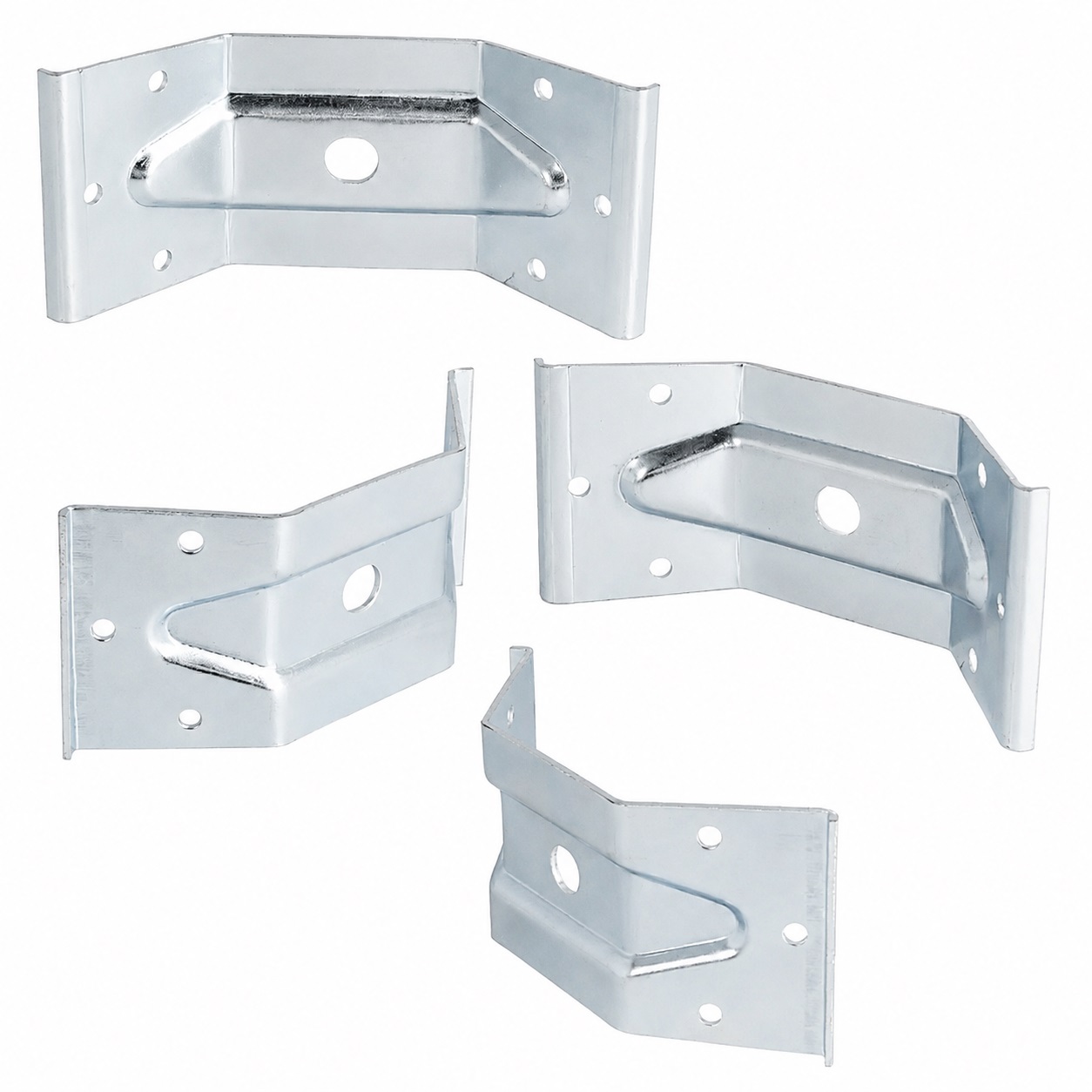 4 stykker robust bordvinkelbeslag, 126 mm (4-61/64"), version: 1 hul til central montering, 11.07.040-1.