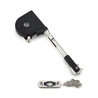 Blød nedlagt klapbeslag, overflade: sort, kort arm SDS-100B-TV, af Sugatsune / LAMP (Japan)