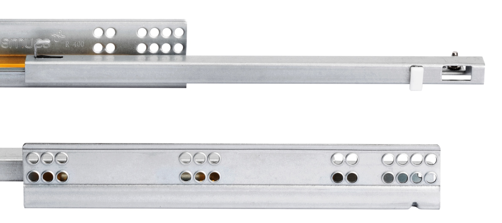 Gulvskinner, bæreevne: 25 kg (56 lbs), 250 mm (9-27/32"), Design: Delvis udtræk med soft-close, 3019005. Gulvudtræk af høj kvalitet til træskuffer, træskuffer, træhylder og meget mere, fra EMUCA - Billede 4