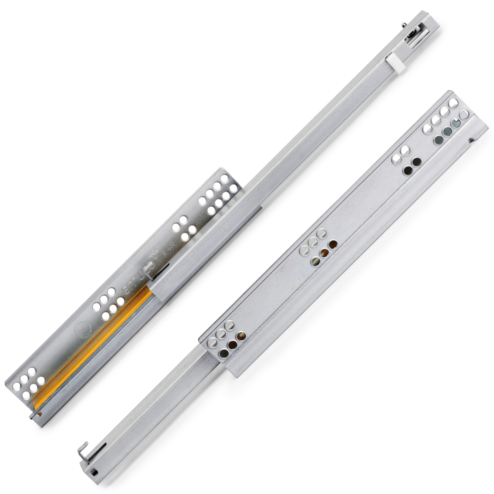 Gulvløbere, 3019005, 250 mm (9-27/32"), fra EMUCA, bæreevne: 25 kg (56 lbs), udførelse: delvis udtræk med soft-close. Produkt billede