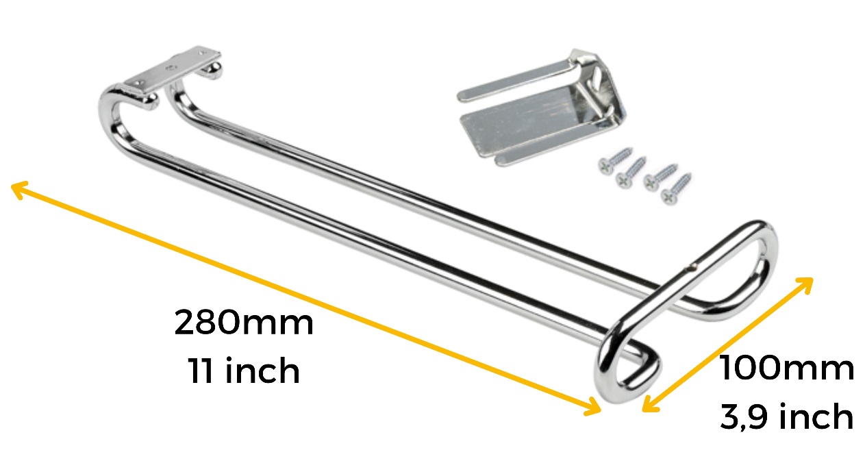 Vinglasholder af høj kvalitet, lavet af stål, overflade: forkromet, 280 mm (11-1/32"), 8930011. Praktisk glasbøjle til vinglas, champagneglas, cocktailglas, cognacglas, bægre og meget mere, fra EMUCA - Billede 7