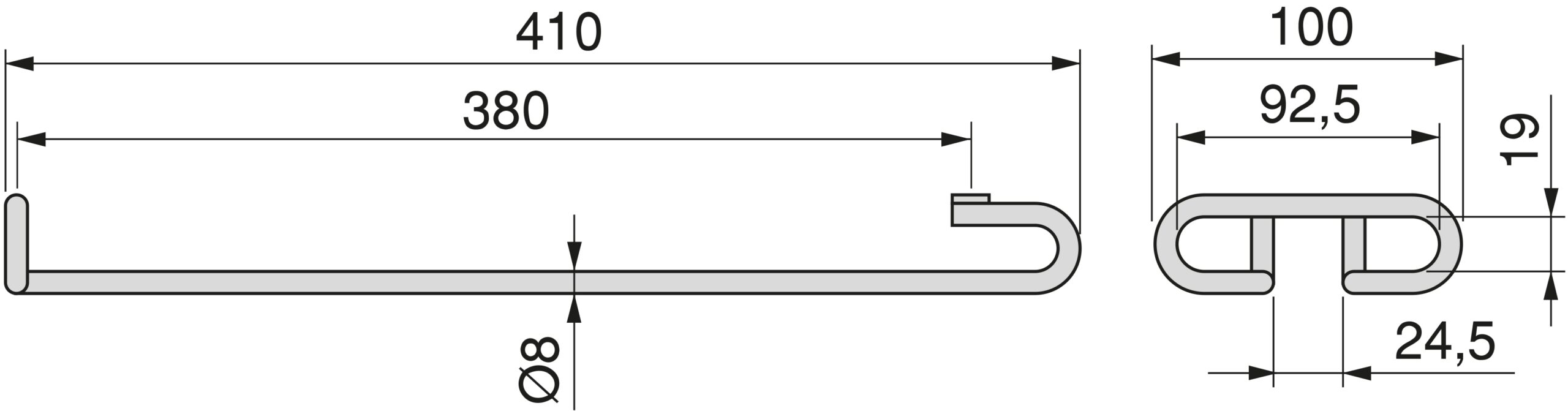 Vinglasholder af høj kvalitet, lavet af stål, overflade: forkromet, 410 mm (16-9/64"), 8930111. Praktisk glasbøjle til vinglas, champagneglas, cocktailglas, cognacglas, bægre og meget mere, fra EMUCA - Billede 3